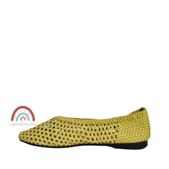 New! Madewell The Mylie Ballet Flat in Handwoven Leather Iced Lemon - Picture 7 of 12